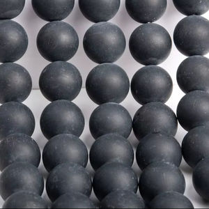 ลูกปัดหินอาเกตแท้ธรรมชาติ สีดำด้าน รูปทรงกลม สำหรับทำเครื่องประดับ สร้อยข้อมือ งานฝีมือ DIY - Product Image 1