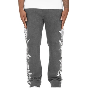Breathable Acid Wash Gym Flare Wide Leg Men <b>Sweatpants</b> Sun Faded Fleece Blank Baggy Pants Flat Wide <b>Wholesale</b> <b>Flared</b> <b>Sweatpants</b> - Product Image 6