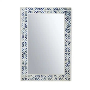 Floral Design Mother of Pearl Inlay <b>Mirror</b> Handmade Decorative Wooden Frame <b>Wall</b> <b>Mirror</b> Restaurant or Bathroom Decor - Product Image 3