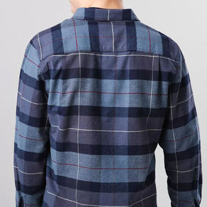 Camisa de Franela a Cuadros de Manga Larga para Hombre, Corte Regular, Estilo Casual, Diseño de Patrón Tejido, 100% Algodón - Product Image 5