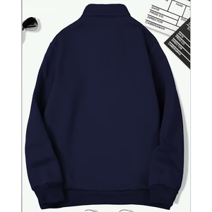 Men's Blank Half Zip Sweatshirt Oversized Streetwear <b>Mock</b> <b>Neck</b> Pullover Custom Logo Heavyweight Cotton Fleece <b>Top</b> - Product Image 2