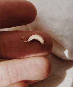Tiny Moon <b>Charms</b> 6mm 14k Solid Gold Dainty Minimalist Solitaire Delicate Unique Small Crescent Pendant or <b>Bracelet</b> Factory Price - Product Image 3