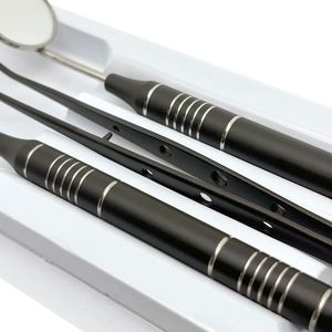 3pcs/set Dental Mirror Kit Stainless Steel Teeth Cleaning Instruments Mouth <b>Probe</b> Hook Tweezer Dentist <b>Probe</b> Comfortable Handle - Product Image 3