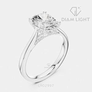 1.69CT Oval Cut Lab Grown Diamond <b>Ring</b> 14KT White Gold F+ Color VS+ Clarity IGI Certified Classic Engagement <b>Ring</b> - Product Image 2
