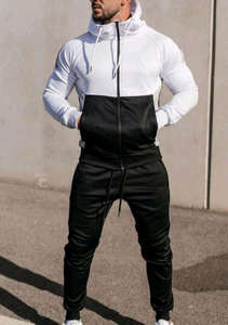 Ensemble de survêtement pour homme en molleton technique bleu ciel, coupe ajustée, jogging et sweat à capuche, avec option de logo personnalisé, vêtements de sport haut de gamme pour homme - Product Image 5