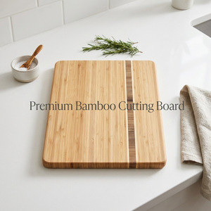 Planche à découper rectangulaire en bambou naturel, écologique, durable, antibactérienne, planche de boucher en bois, personnalisable - Product Image 3