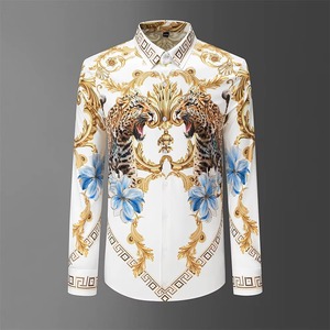 เสื้อเชิ้ตผู้ชายแขนยาวประดับเพชรหรูหรา ปี 2026 พิมพ์ลายดิจิทัล ทรงเข้ารูป สวมใส่สบาย เหมาะสำหรับงานเลี้ยงธุรกิจและงานปาร์ตี้ - Product Image 4