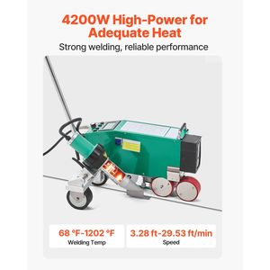 Máquina de Soldadura de Plástico PVC TPO CPE de Alta Potencia de 4200 W, Soldador de Techos de Aire Caliente de 220 V, Ancho de 1.57 Pulgadas, Grosor de 0.04 Pulgadas, Longitud de 68 Pulgadas, Nuevo - Product Image 2