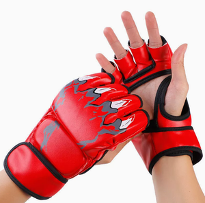 Gants de boxe MMA professionnels en cuir PU lacés, personnalisables, avec évacuation de l'humidité, pour les salles de sport et les activités sportives - Product Image 5