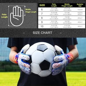 Gants de gardien de but de football, impression par sublimation sur tous les doigts, matériau en latex, antidérapants, respirants, séchage rapide, emballage personnalisé - Product Image 6