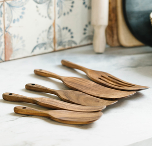 Juego de espátulas y cucharas de madera maciza de nuevo diseño para fideos, aperitivos, ensaladas, mezclar masa, batir huevos, utensilios de cocina de madera - Product Image 5