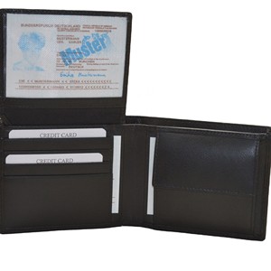 <b>Men's</b> Genuine Leather Slim Bifold <b>Wallet</b> Minimalist Design Fold Closure Short Length Daily Use - Product Image 6