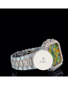 Reloj Mecánico de Lujo con Diseño de Serpiente, Cuadrado, de Acero Inoxidable, con Diamantes Moissanite VVS, Analógico, de Alta Calidad, Totalmente Adornado con Piedras - Product Image 2