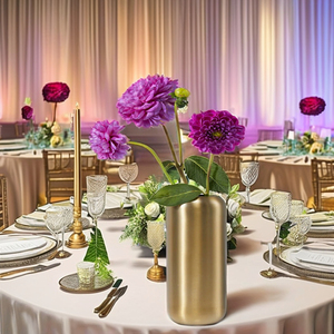 Vente en gros de vase à fleurs en métal plaqué or de fer avec pot de fleur artificiel de forme ronde de qualité de luxe pour la décoration de restaurant - Product Image 3