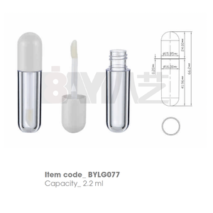 Tube transparent brillant rond pour rouge à lèvres liquide et gloss à lèvres, emballage cosmétique - Product Image 1