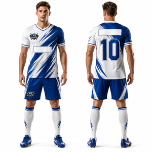 Maillot et short de football de haute qualité, tissu micro-mesh, impression par sublimation avec logo personnalisé, ensembles respirants - Product Image 1