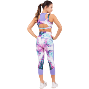Leggings Cortos de Cintura Alta con Estampado Geométrico para Mujer, Deportivos, Elásticos, Transpirables, de Secado Rápido, para Yoga, Fitness y Ropa Deportiva - Product Image 4