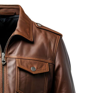 Chaqueta de Cuero para Hombre, Estilo Motociclista, de Piel de Oveja, Corte Ajustado, Cuello Alto Personalizado, Impermeable y Reversible - Product Image 3