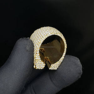 Bague Initiale Unisexe en Argent Sterling 925 avec Moissanite Diamantée Taille Baguette et Ronde Effet Givré, Style Hip Hop, pour Fiançailles et Anniversaire - Product Image 5