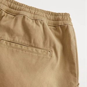 Men's Solid Color <b>Canvas</b> Cargo Shorts With Drawstring Waist And Side Pockets Casual Bermuda Style - Product Image 6