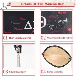 Borse per Cosmetici DST Stile 3-Nero, Regalo per Confraternite Greche, Accessori per Sorelle e Amiche - Product Image 5