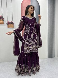 Salwar Kameez bordado con Dupatta |   Vestido de Fiesta Moderno para Mujer, Tejido Georgette Resistente, Elástico y Sin Arrugas, para Todas las Temporadas - Product Image 6