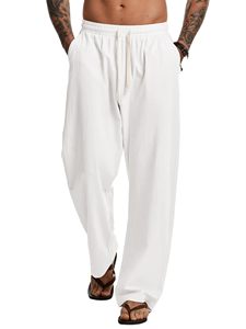 <b>Men's</b> Comfy Baggy Trousers 100% Cotton Solid Joggers <b>Pants</b> Soft <b>Yoga</b> Lightweight Fashion Streetwear Lounge Casual <b>Pants</b> Pockets - Product Image 2