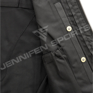 2026 Hot Selling Men's <b>Black</b> Leather Motorcycle <b>Vest</b> OEM Custom Design with Stylish Slim Fit Zipper Closing With Side Pockets - Product Image 5