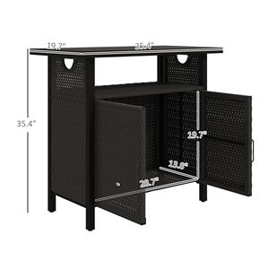 Armadietto Organizzatore per Piscina Esterna con Porta Asciugamani e Ripiano in PE Resistente alle Intemperie per Servizio Valet - Product Image 3