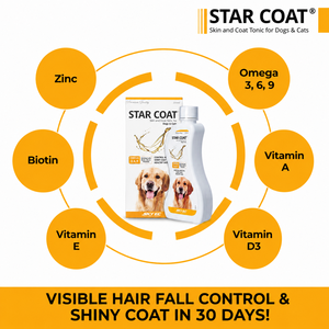 STAR COAT Tonique pour la peau et le pelage des chiens 200 ml Supplément liquide Omega 3 6 9 Sans céréales Pour une peau saine et un pelage brillant Toutes races - Product Image 3