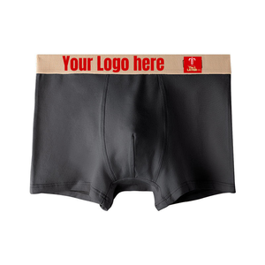 Calzoncillos Bóxer de Algodón Puro para Hombre, Cintura Media, Color Sólido, Transpirables, Tejido de Punto, Logotipo Personalizable - Product Image 5