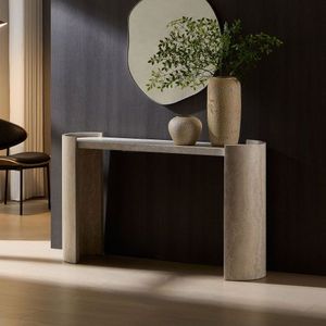 Mesa Consola de Diseño Moderno de 53.15 Pulgadas con Patrón de Mármol Faux MARS, Mesa Consola Estrecha para Entrada o Sala de Estar, Mesa Delgada para Sofá de MDF - Product Image 2