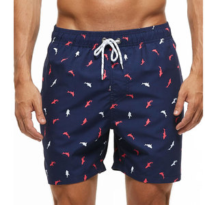 Pantalones cortos con estampado de tiburones azul marino para hombre, con cordón en la cintura y bolsillos, ropa de baño informal de secado rápido, pantalones cortos deportivos para correr para hombre - Product Image 6