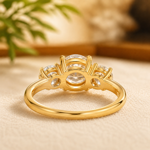 มินิ 7 มอยส์ซาไนต์เพชรแท้ ทอง 14K แหวนหมั้น แหวนแต่งงาน เครื่องประดับชั้นดีสำหรับผู้หญิง - Product Image 3