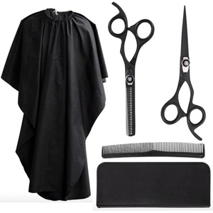 Ciseaux de coiffure professionnels en acier inoxydable pour salon, ensemble de ciseaux à effiler pour droitiers, lame à pointe arrondie, logo personnalisable, pour cheveux - Product Image 3