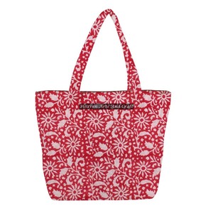 100% coton grande capacité toile matelassée sac fourre-tout épaissi couleur bloc conception personnalisation Logo sac à provisions à la mode - Product Image 1