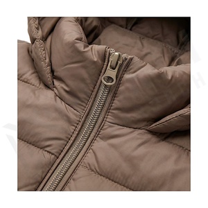 Hooded Quilted Waterproof <b>Bubble</b> Jacket Black Full Sleeve Winter Windproof Cotton Shell Knitted Fabric Polyester Filling Stand - Product Image 4