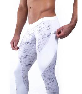 Men's Breathable Elastic Waist Fitness Compression Athletic <b>Leggings</b> with Zipper Pocket Wholesale Solid <b>Pattern</b> - Product Image 4