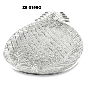 Plateau de service en métal antique de luxe avec finition artisanale pour une décoration intérieure haut de gamme, forme d'ananas, métal décoratif - Product Image 2