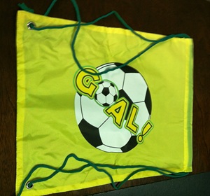 Yellow Eco-Friendly Oxford Drawstring Backpack with <b>Soccer</b> Ball <b>Goal</b> Design Letter Pattern Light Unisex Portable Gym Sports Bag - Product Image 2