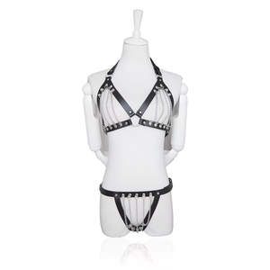Sujetador de Cuero Negro para Mujer, Lencería Sexy para Luna de Miel, Regalo para Esposa - Product Image 4