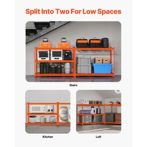 2500 Lbs Heavy Duty 5-Tier Storage <b>Shelves</b> 18\" D X 48\" W X 72\" H Industrial <b>Metal</b> Adjustable Garage Shelving - Product Image 4