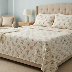 ชุดผ้าปูที่นอนไมโครไฟเบอร์คุณภาพพรีเมียม ลายพีช โมเดิร์น สำหรับเตียงคู่ |   เป็นมิตรกับสิ่งแวดล้อม ซักด้วยเครื่องได้ 200TC น้ำหนักเบา ทนทาน - Product Image 1