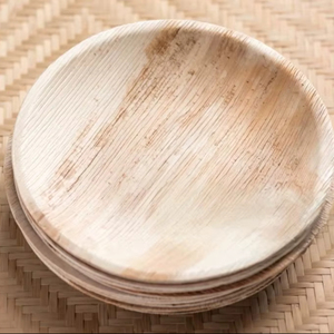 Assiettes en bambou 100% naturelles de 6 pouces, écologiques, compostables, jetables, vaisselle classique, 40-60 pièces, pour fêtes et traiteurs - Product Image 1