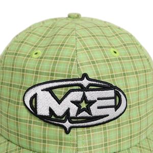 Custom Embroidered Logo Plaid Baseball Cap Cotton Dad Hat Adjustable Unstructured Vintage Caps Wholesale Unisex - Product Image 1