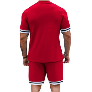 Ensemble de sport slim pour homme, personnalisé avec impression sérigraphiée, chemise et short pour l'été, prix bas, vente en gros, OEM 2026 - Product Image 2