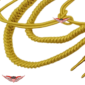 Aiguillette Dorada Alemana, Cordón de Hombro con Hilo Metálico Trenzado y Punta Dorada - Product Image 2
