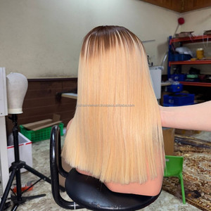 Perruques en cheveux humains en gros, Lace Front, Cheveux vierges vietnamiens, Perruque lisse et droite blonde, Dentelle HD transparente, Personnalisable - Product Image 2