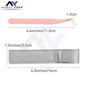 Pince à cils à pointe en fibre, poignée diamant, forme en L, pour volume intense, cils en vison, couleur personnalisée - Product Image 5