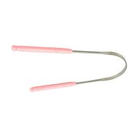 Grattoir à Langue Vert Olive avec Manche en Silicone Rose, en Acier Inoxydable Antidérapant, pour l'Hygiène Buccale, Éliminateur de Bactéries et de Mauvaise Haleine pour Adultes